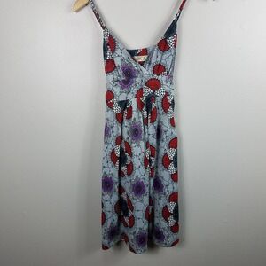 Criss Cross Girls Gray Floral Tank Dress Y2K Size Large